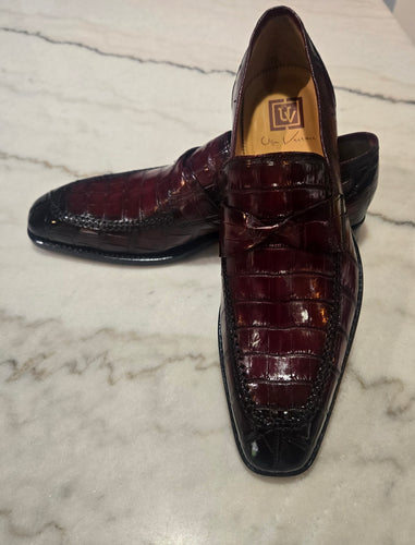 Burgundy Alligators with Bow Detail