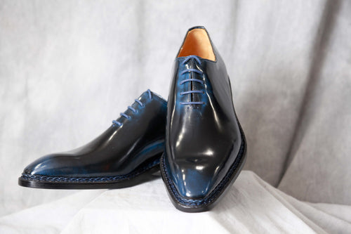 Ugo Vasare Patent Leather Shoe Navy Blue