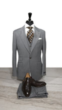 Load image into Gallery viewer, Gray with Brown Pinstripe