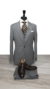 Gray with Brown Pinstripe