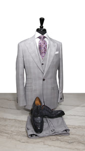 Light Gray with Lavender Check Design